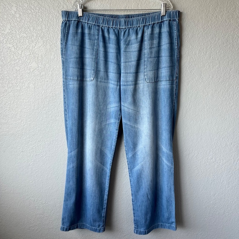*FIRM PRICE* J. Jill Indigo Pull-On Wide-Leg Pants - Picture 2 of 11